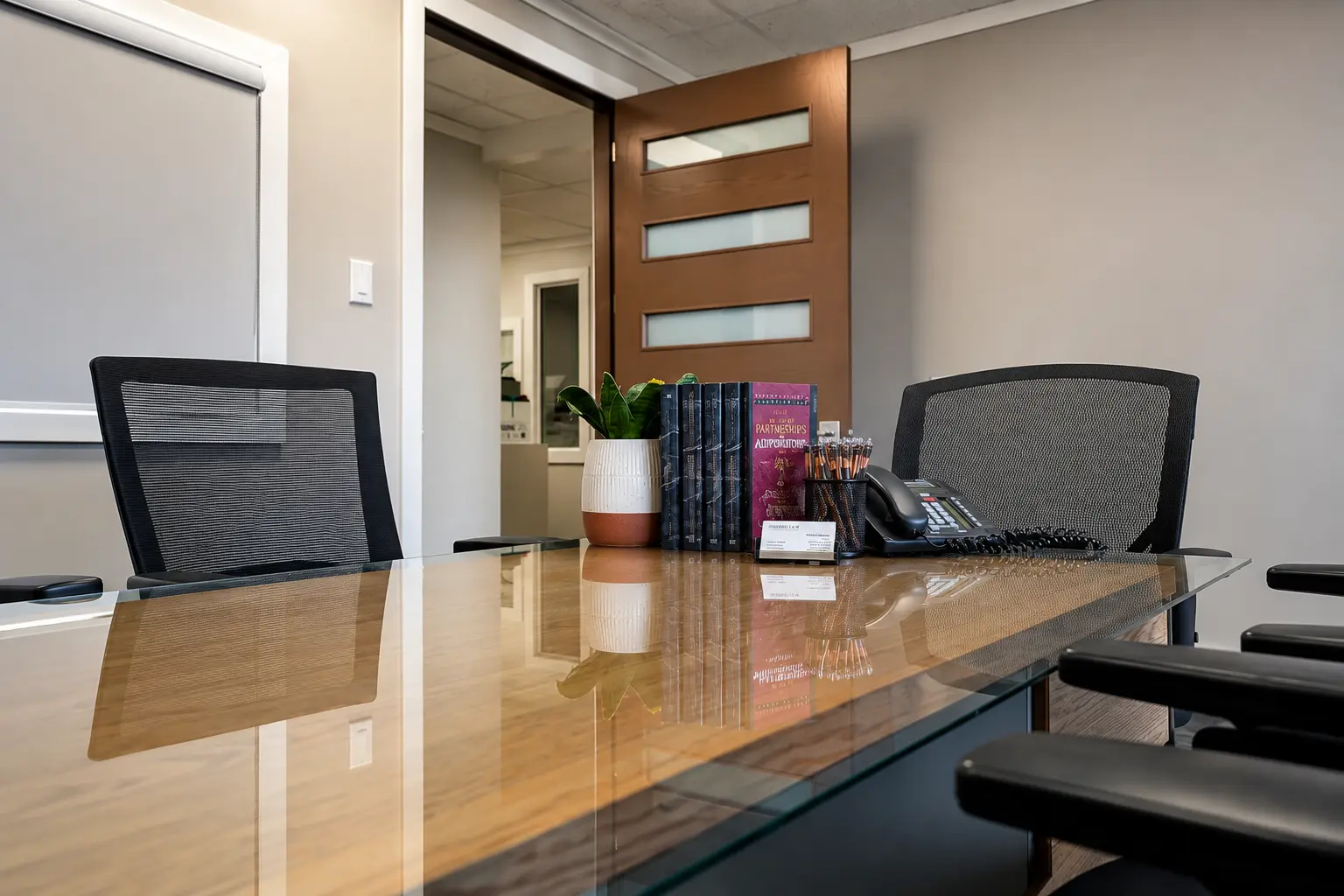 The Hashmi Law boardroom in Surrey, BC